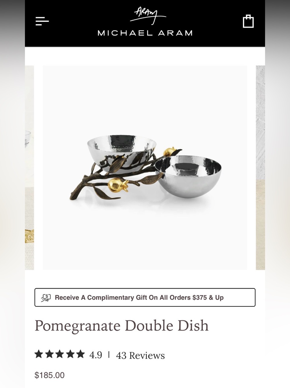 Michael Aram Pomegranate Double Dish